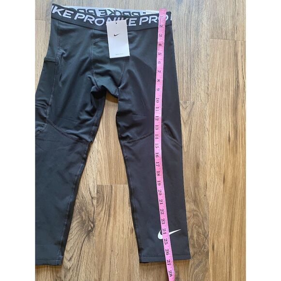 NWT Nike Dri-Fit Pro Boys 3/4 Compression Tights Black Size XL - Picture 5 of 7
